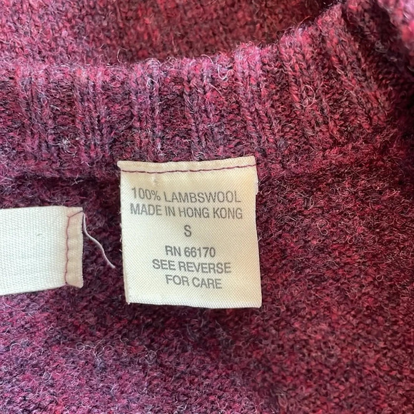 Anthropologie Sleeping on snow 100% wool cropped open maroon cardigan small - Picture 5 of 7